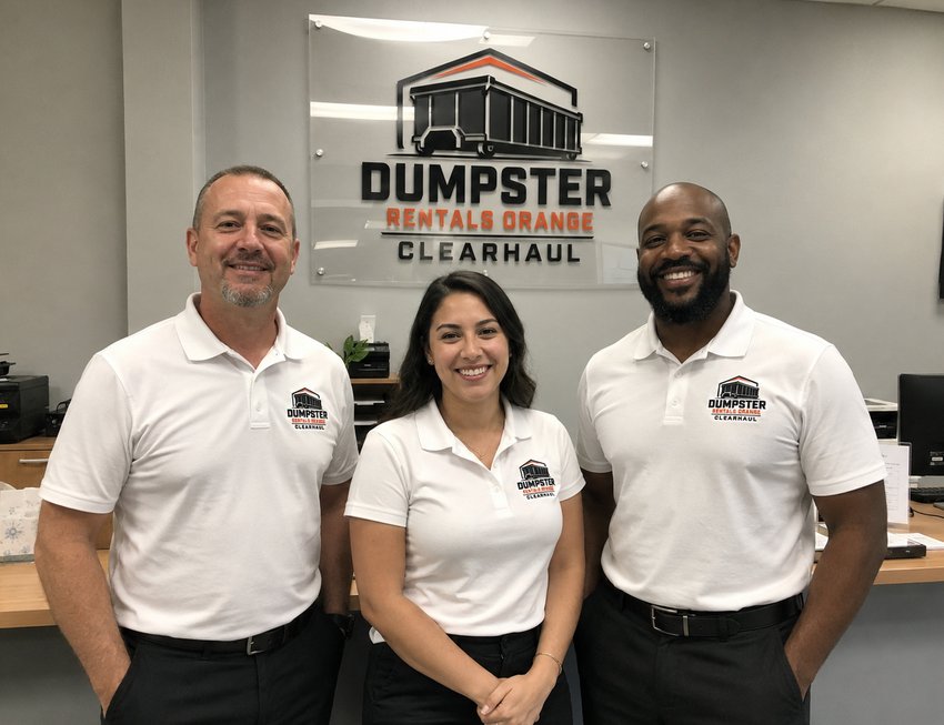 The Dumpster Rentals Orange Clearhaul team at the office